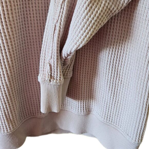 Aerie Tan Waffle Knit Pullover Top Size Extra Small - Picture 3 of 4